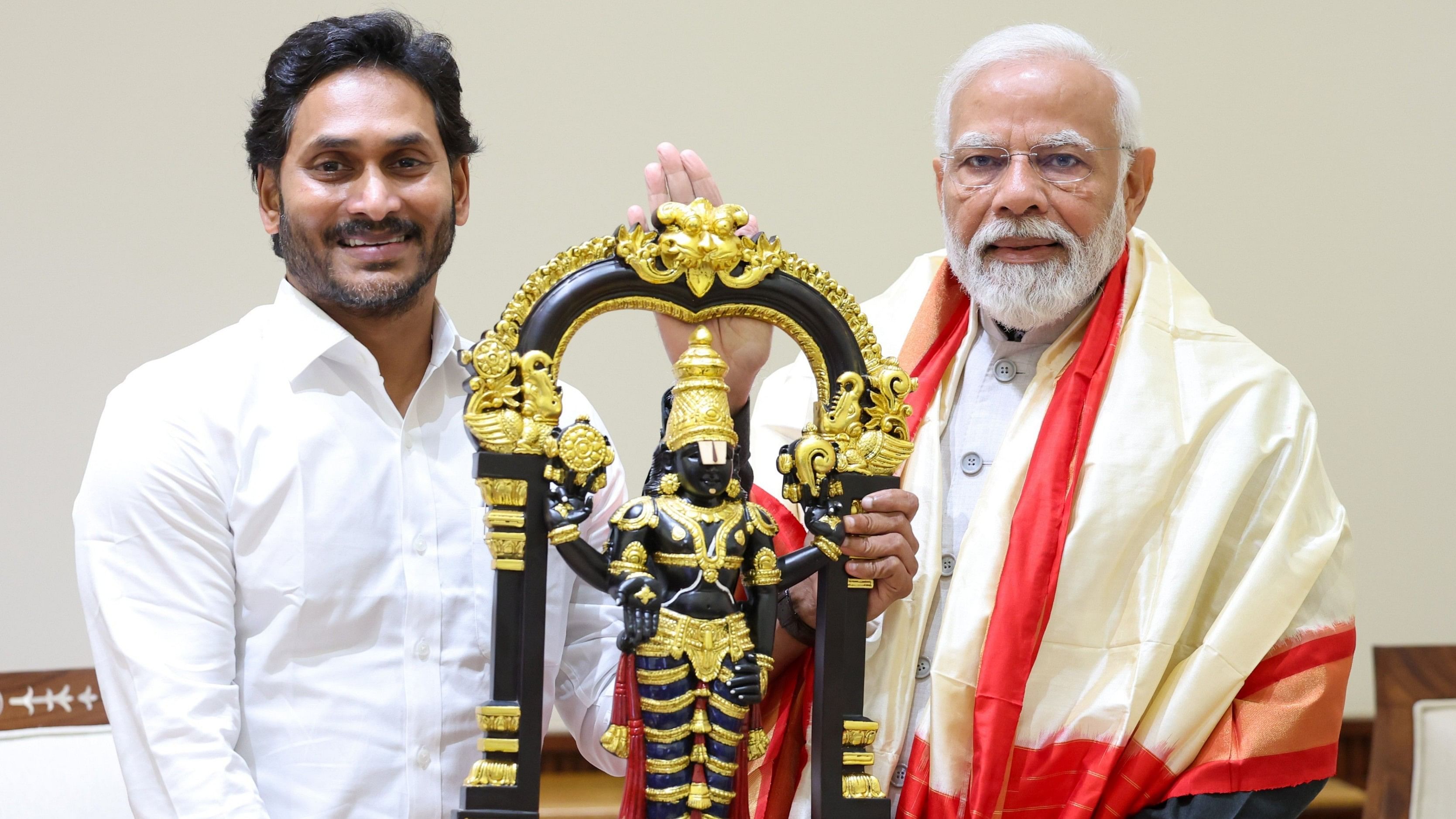 <div class="paragraphs"><p>A file image of former Andhra Pradesh Chief Minister Jagan Mohan Reddy with Prime Minister Narendra Modi.</p></div>